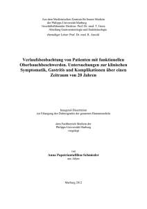 Verlaufsbeobachtung von Patienten mit funktionellen