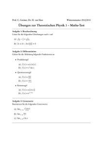 Übungen zur Theoretischen Physik 1 – Mathe-Test