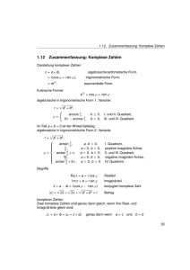 1.12 Zusammenfassung: Komplexe Zahlen