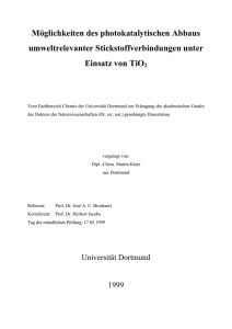 Möglichkeiten des photokatalytischen Abbaus umweltrelevanter