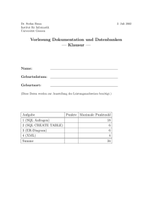 Vorlesung Dokumentation und Datenbanken