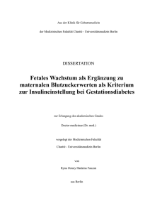 Fetales Wachstum als Ergänzung zu maternalen Blutzuckerwerten