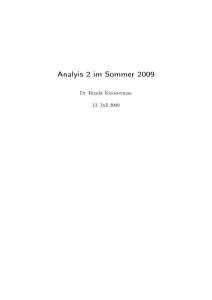 Analyis 2 im Sommer 2009