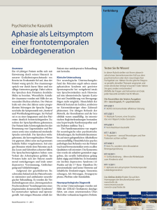 Aphasie als Leitsymptom einer frontotemporalen Lobärdegeneration