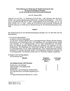 Änderungssatzung Bachelor Geologie