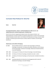 Curriculum Vitae Professor Dr. Herta Flor
