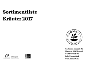 Sortimentliste Kräuter 2017