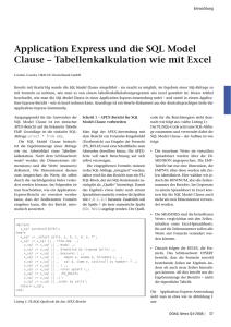 Application Express und die SQL Model Clause