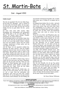 Gemeindebrief Ausgabe Juni 2010 - Kirchengemeinde St. Martin