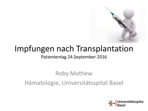 Impfungen nach Transplantation - Zentrum für Hämatologie und