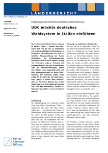 UDC möchte deutsches Wahlsystem in Italien einführen
