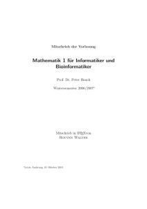 1 Mathematisches Argumentieren - Fachschaft Informatik Tübingen