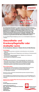 Gesundheits- und Krankenpflegehelfer oder Arzthelfer (w/m)