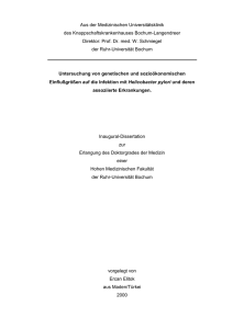 Untersuchung von genetischen und sozio&ouml;konomischen