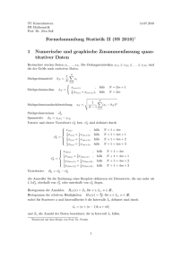 Formelsammlung Statistik II (SS 2010)1 1 Numerische und