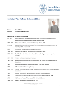 Curriculum Vitae Professor Dr. Herbert Gleiter