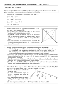 2. Runde - Mathematik-Wettbewerb des Landes Hessen