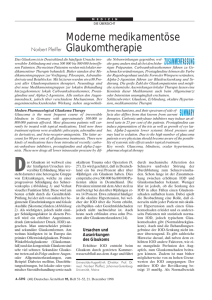 Moderne medikamentöse Glaukomtherapie