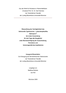 Überprüfung der Verträglichkeit des Salmonella Typhimurium