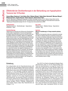 UND ATZE Effektivität der Strahlentherapie in der Behandlung von