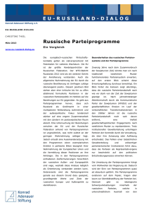 Russische Parteienprogramme im Vergleich - Konrad