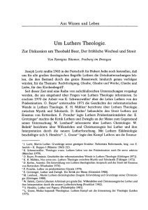 Um Luthers Theologie. Zur Diskussion um Theobald Beer, Der