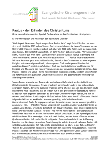 Paulus - der "Erfinder" des Christentums