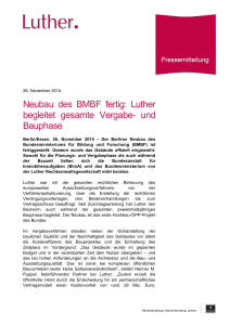 Neubau des BMBF fertig - Luther Rechtsanwaltsgesellschaft