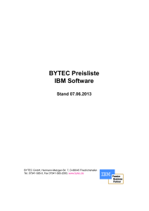 BYTEC Preisliste IBM Software