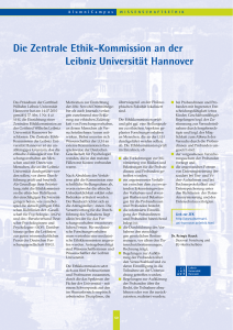 Die Zentrale ethik-kommission an der Leibniz Universität hannover