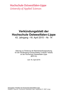 Verkündungsblatt der Hochschule Ostwestfalen