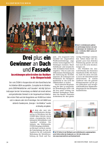 Drei plus ein Gewinner an Dach und Fassade