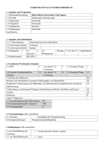 LEHRVERANSTALTUNGSBESCHREIBUNG 1. Angaben zum