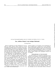 Das ,,zellulare Prinzip1` in der heutigen Biochemie1