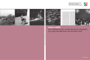 Kultur in NRW Der F&ouml;rderpreis des Landes Nordrhein