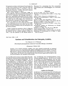 Synthese und Kristallstruktur des Eukryptits, LiAISiOa