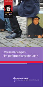 Veranstaltungen im Reformationsjahr 2017