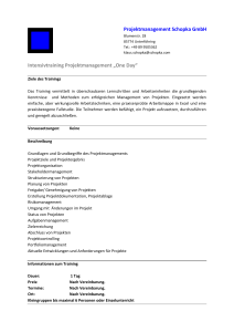 Projektmanagement Schopka GmbH Intensivtraining