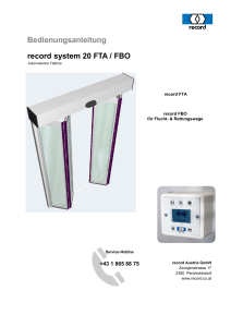 Bedienungsanleitung record system 20 FTA / FBO