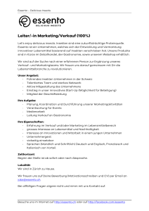 Leiter/-in Marketing/Verkauf (100%)