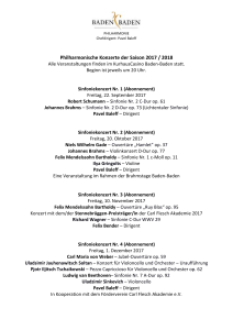 Philharmonische Konzerte der Saison 2017 / 2018