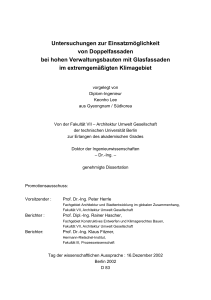Untersuchungen zur Einsatzm&ouml;glichkeit von Doppelfassaden bei