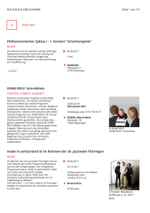 Kultur aus der Schweiz