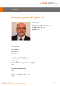 expert-profiles.com: ERP-Projekte, Dynamics NAV, Dynamics AX