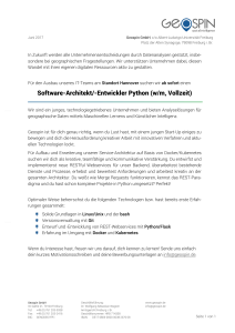 Software-Architekt/-Entwickler Python (w/m, Vollzeit)