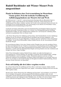 Rudolf Buchbinder mit Wiener Mozart Preis ausgezeichnet