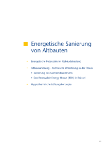 Energetische Sanierung von Altbauten