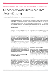 Cancer Survivors brauchen Ihre Unterstützung