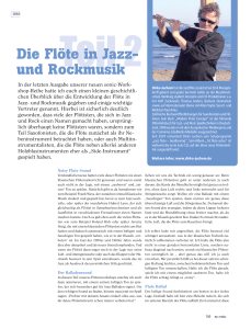 Die Flöte in Jazz- und Rockmusik