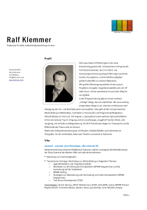 Profil - Ralf Klemmer